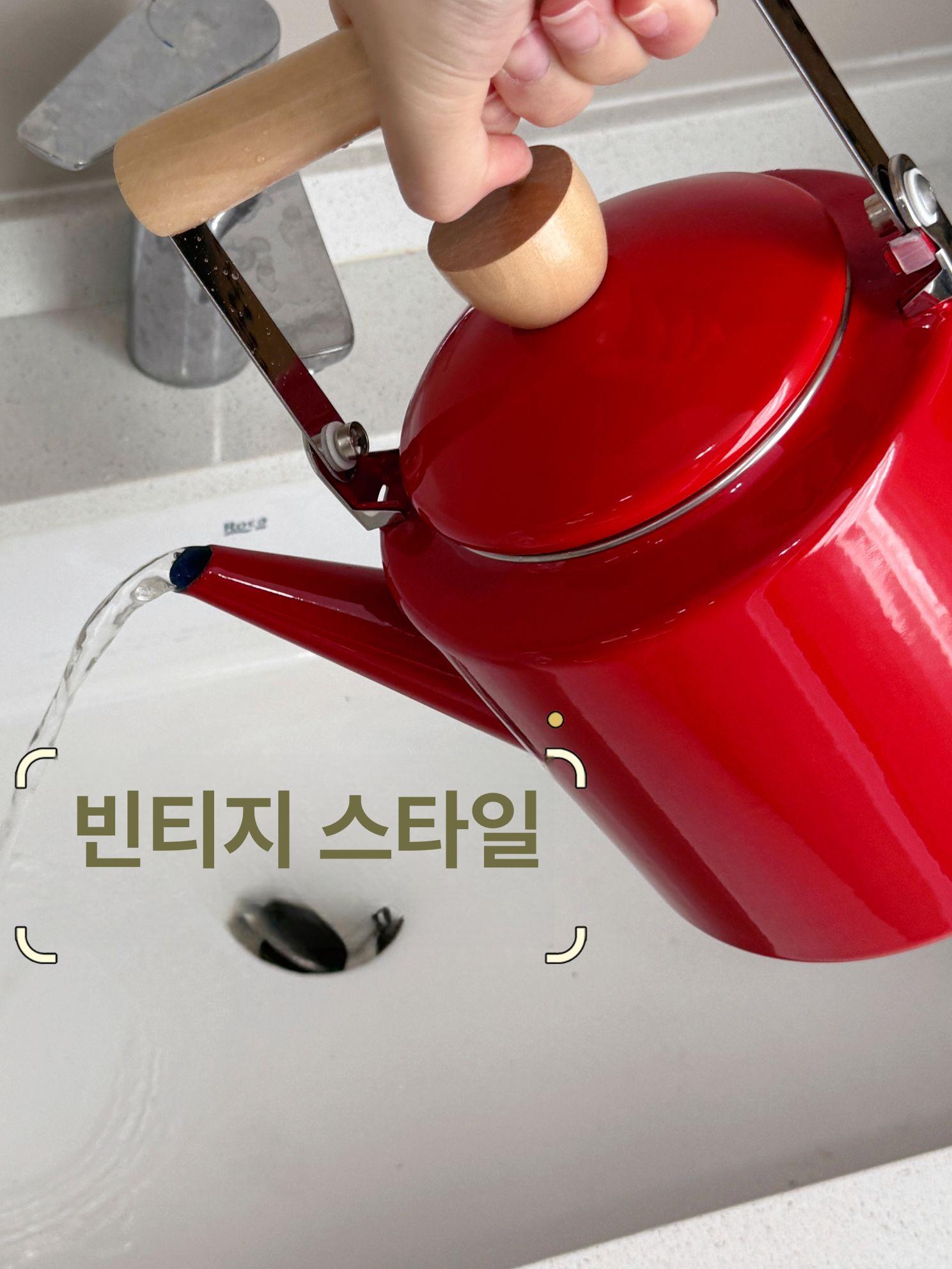 휴대 인덕션주전자 법랑 보온 요리 겸용 다용도 티포트 캠핑용 여행 올스텐 - 상세 이미지 2