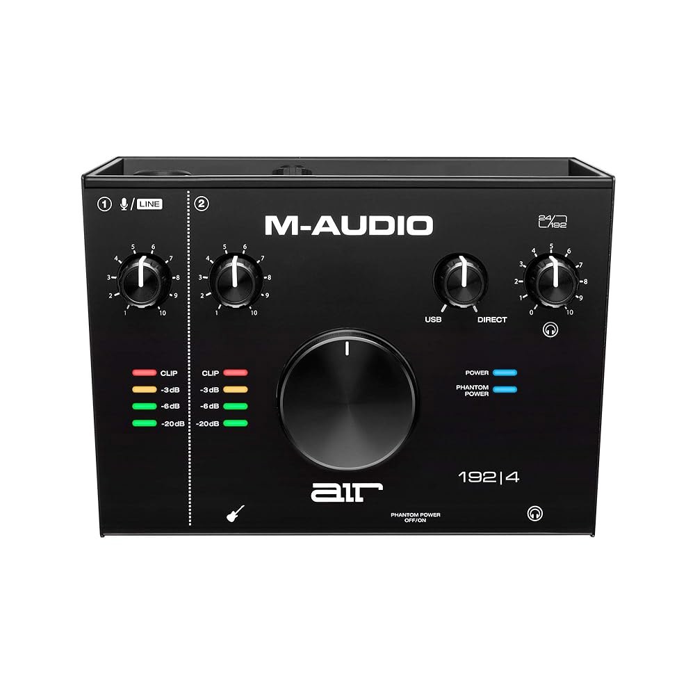 녹화, 팟캐스트, HD 사운드 스트리밍을 위한 M-AUDIO AIR192x4 VSPro USB-C 오디오 인터페이스, XLR 콘덴서 마이크 및 스튜디오 헤드폰 - 상세 이미지 3