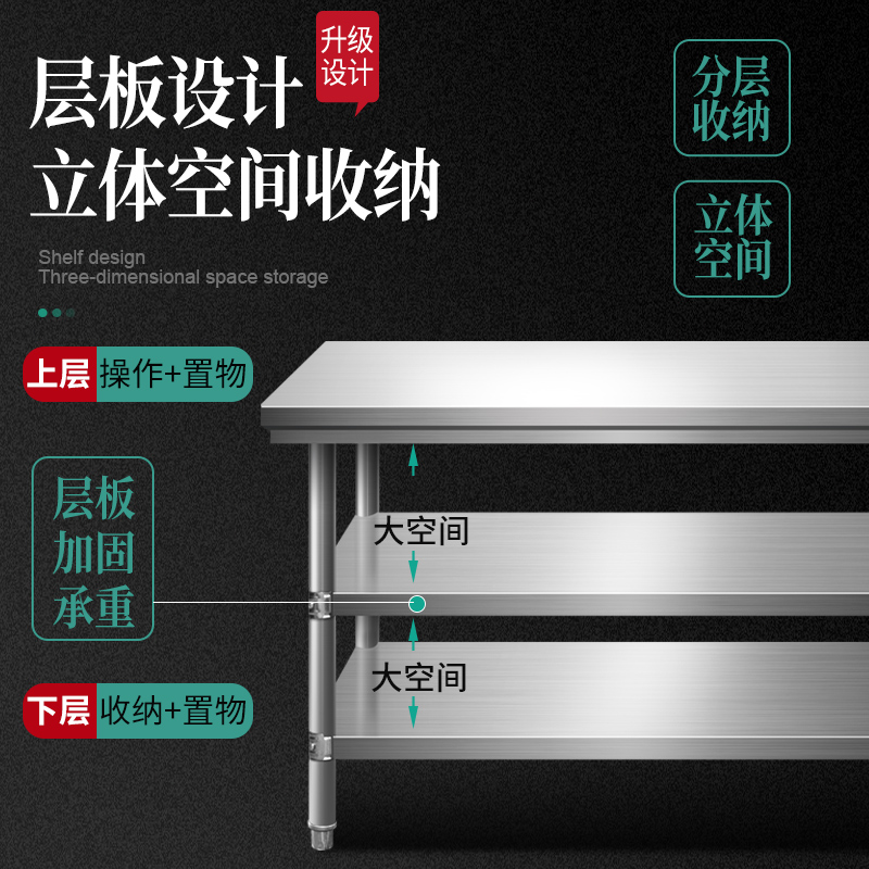 다이 3단 보조 씽크대 테이블 냉장고 상선반 스텐레스 주방조리대 상부선반 제작 - 상세 이미지 4