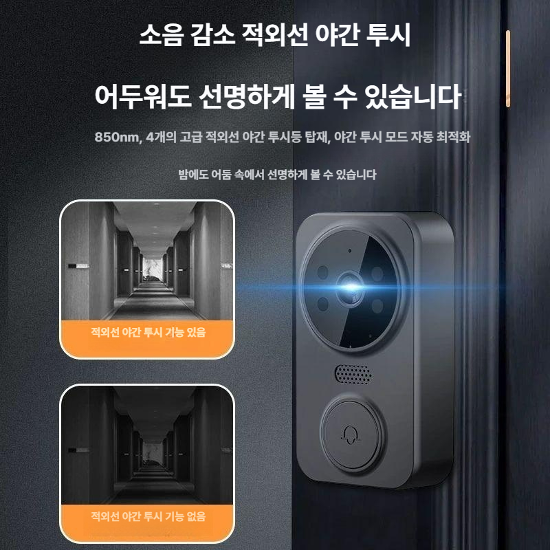 무선 인터폰 도어벨 대화 인터콤 초인종 비디오 양방향 영상 카메라 도어폰 - 상세 이미지 3