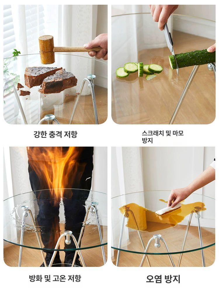 투명 테이블 북유럽 거실 강화 사이드 아크릴 모던 홈카페 인테리어 심플 감성 - 상세 이미지 4