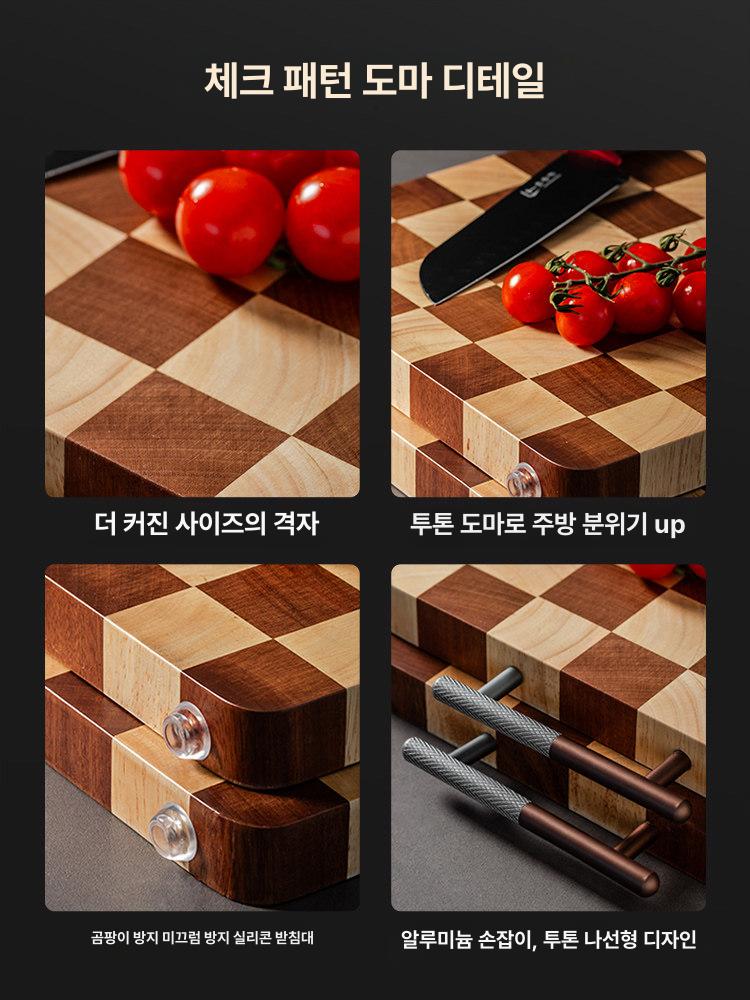 두꺼운 원형도마 우드 커팅도구 원목 정육점 업소용 사각 주방용 엔드그레인 조리도구 - 상세 이미지 4