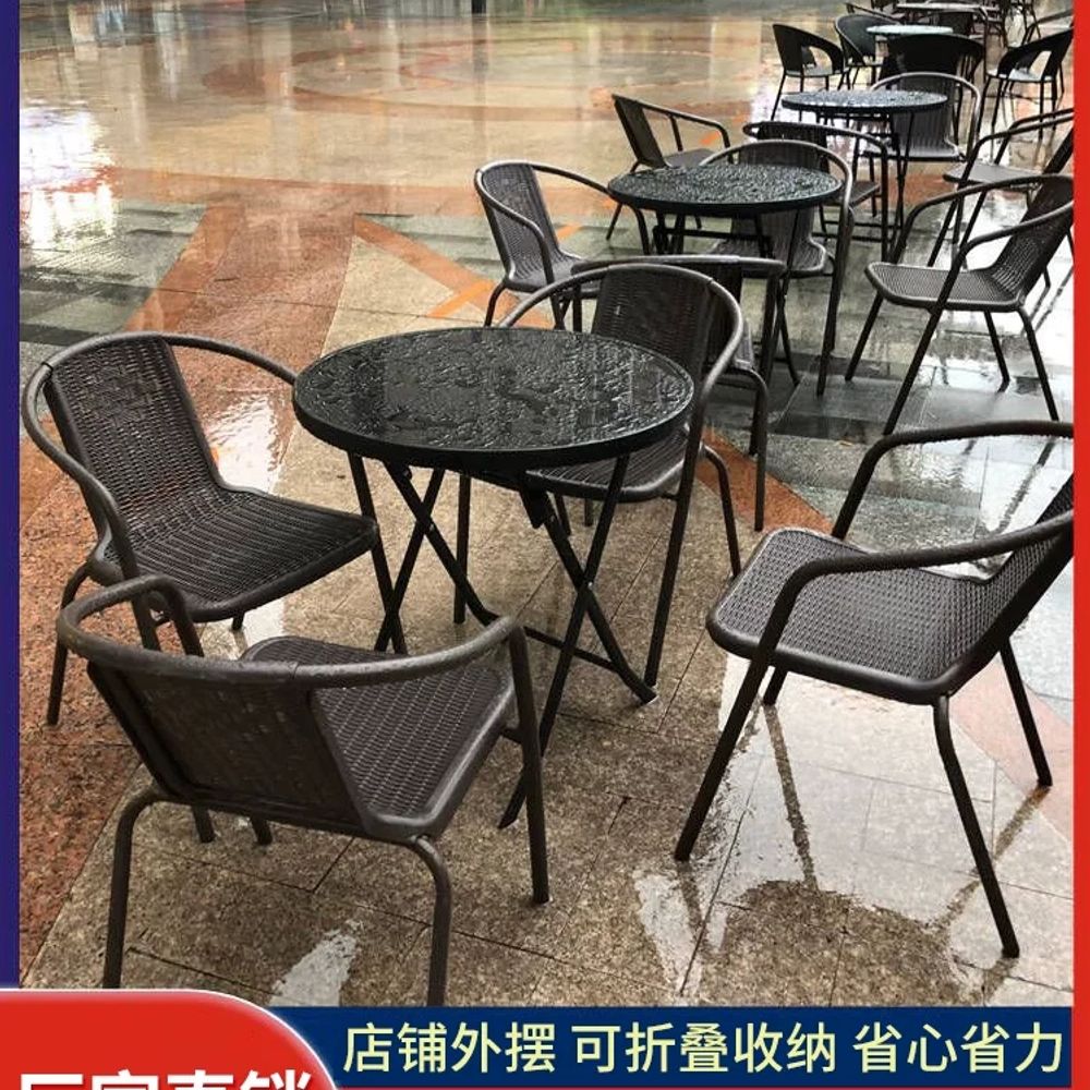 베란다 라탄테이블 펜션 야외가구 의자세트 발코니 야외테이블 라탄소파 정원테이블 - 상세 이미지 3