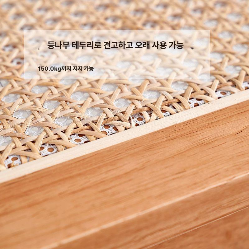 카페 라탄벤치 거실 디자인 엔틱 빈티지 대기실 체리우드 천연 모던 원목색 식당 까페 - 상세 이미지 3