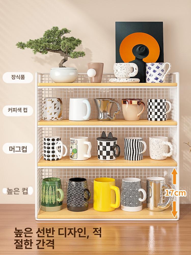 컵정리대 진열 아크릴 카페 선반 보관함 수납 랙 컵 주방 무인카페창업 꽂이 대형 진열장 - 상세 이미지 2