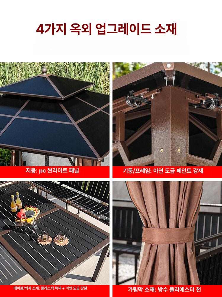 야외 파고라 바베큐장 펜션 조립식 설치 원두막 셀프 정원 - 상세 이미지 4
