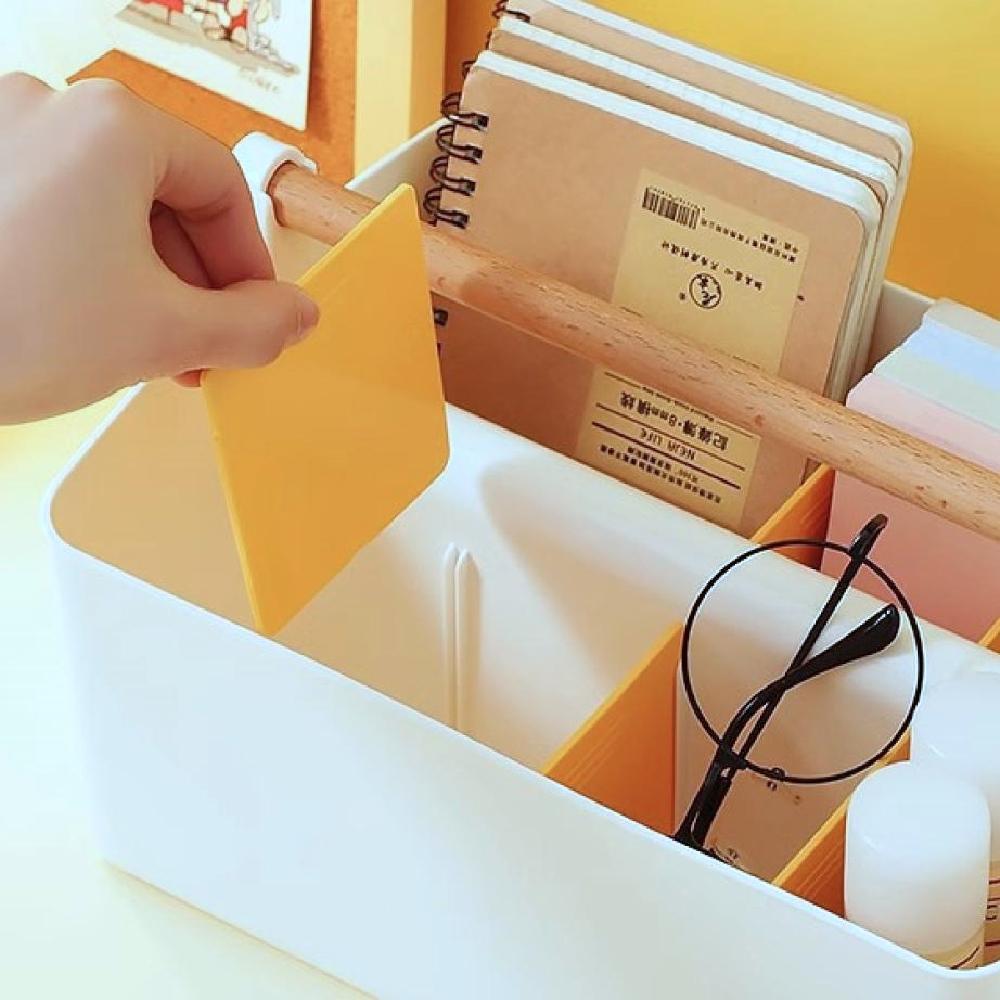 펜꽂이 정리함 책상 필기구 대용량 미술도구 핸들형 연필꽂이 칸막이 - 상세 이미지 3