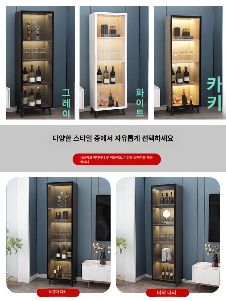 수납장 위스키장식장 진열대 양주진열장 와인장 술진열장 벽선반 도어 가구 주류진열 - 상세 이미지 5
