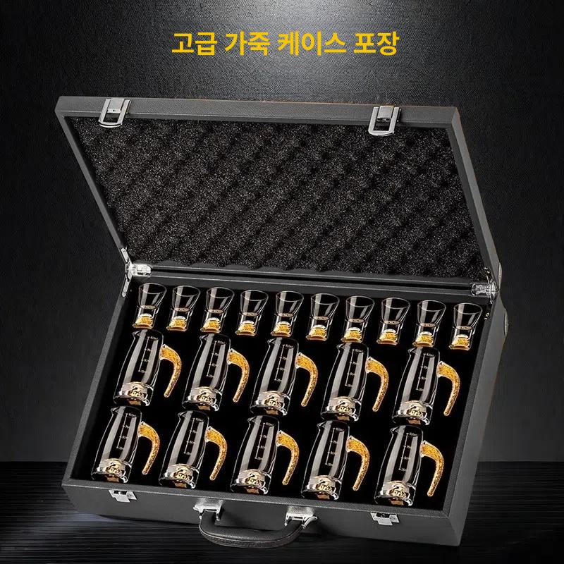 고량주잔 술잔 고급 가정 백주 술잔세트 집들이선물 눈금표시 세트 연태 컵 분주기 다이아 - 상세 이미지 2