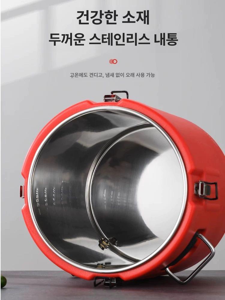 대용량 업소용국통 보온보냉통 보온죽통 보온통 용기 보온물통 밥통 육수통 스텐레스 - 상세 이미지 2