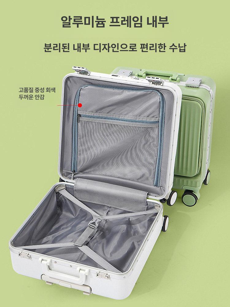 기내용 노트북 하드캐리어 출장용 오픈형 수납 플립탑 트롤리 확장형 파일럿 바퀴 - 상세 이미지 5