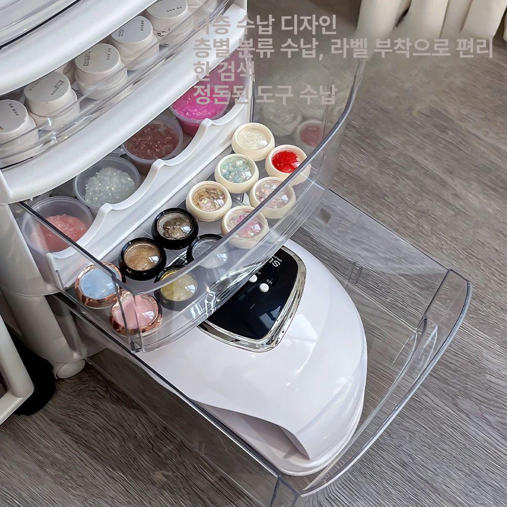 뷰티샵 캐비닛 이동식 웨건 이동식카트 서랍장 조명 미용 반영구 선반 트롤리 미용실 피부샵 - 상세 이미지 2
