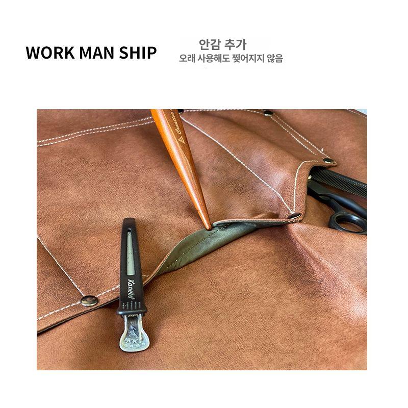 가죽 앞치마 방수 작업 미용 바리스타 목공 허리 앞치마 데님 스타일 방수 처리 - 상세 이미지 4