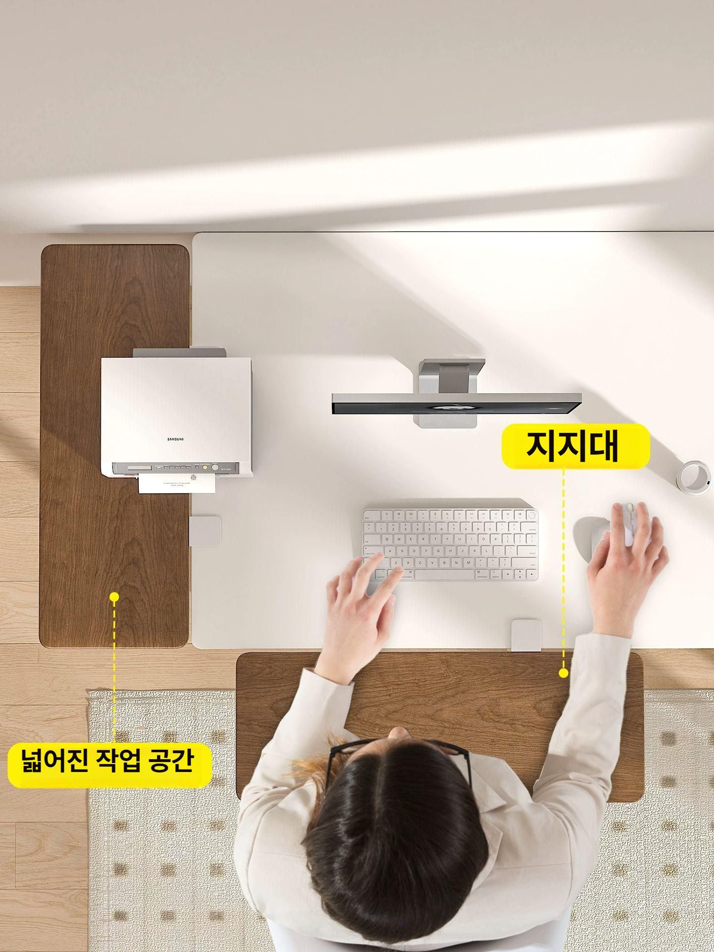 접이식 책상연장선반 키보드받침 받침대 데스크탑 슬라이드 상판 고급 확장형 - 상세 이미지 2