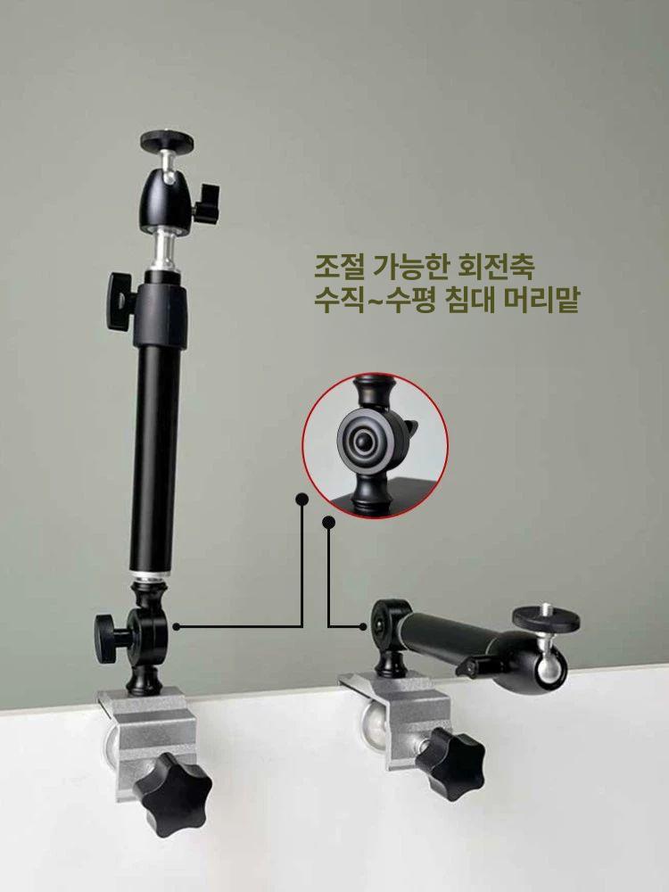 클립형 빔프로젝터거치대 자바라 침대용 브라켓 홀더 신축형 무펀치 지지대 받침대 - 상세 이미지 2