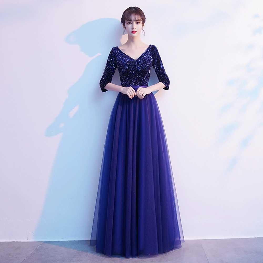합창단 드레스 이브닝 연주회 여성 유색 연주용 무대 연주복 파티 주인공 공연 시상식 - 상세 이미지 4