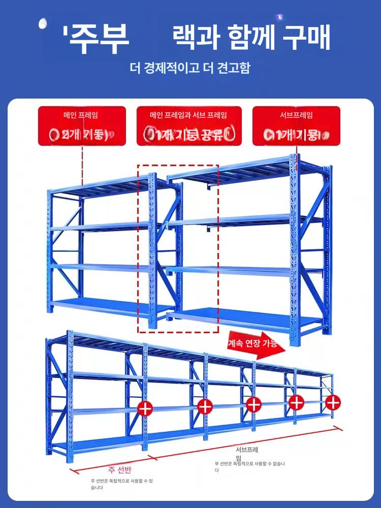 조립식앵글 앵글선반 렉 철제 물류 다용도선반 무볼트앵글 조립식선반 - 상세 이미지 3