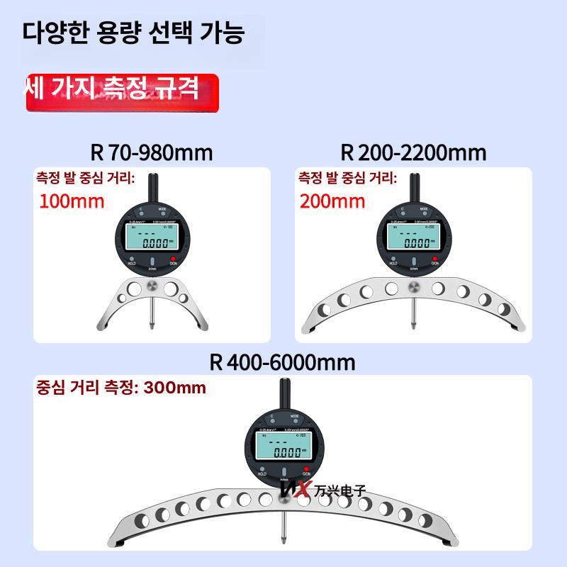곡선 반경 측정기 디지털 곡률 게이지 커브 각도계 - 상세 이미지 3