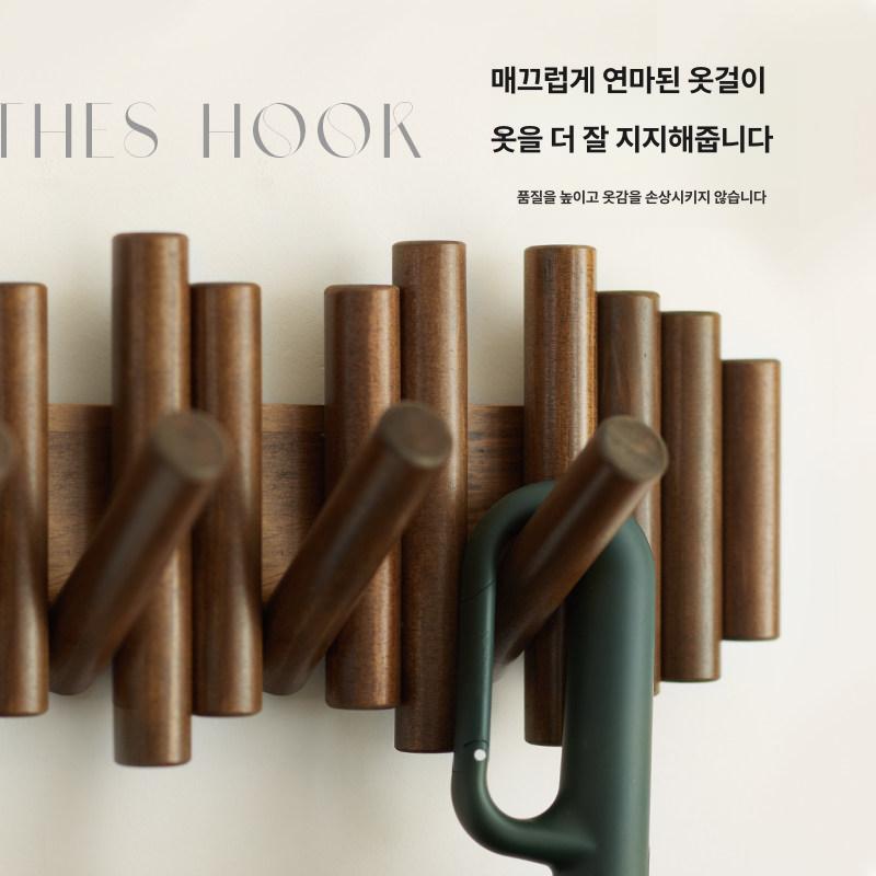 벽걸이형 옷걸이 현관 의류 주물 진열대 소품 무타공 옷 벽옷걸이 벽면 벽걸이옷걸이 바 - 상세 이미지 3