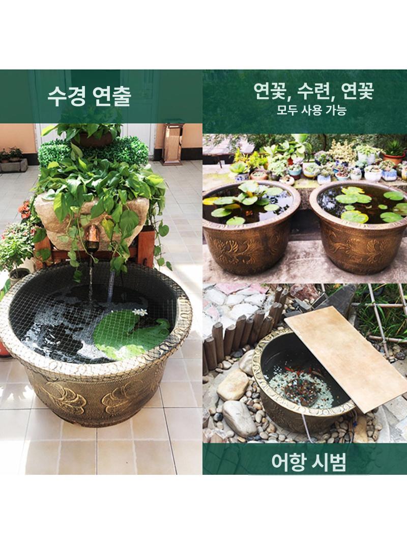 플라스틱 대형수반 정원 물확 연못 옹기 원형 식물 수경 인테리어 플랜테리어 재배 - 상세 이미지 3