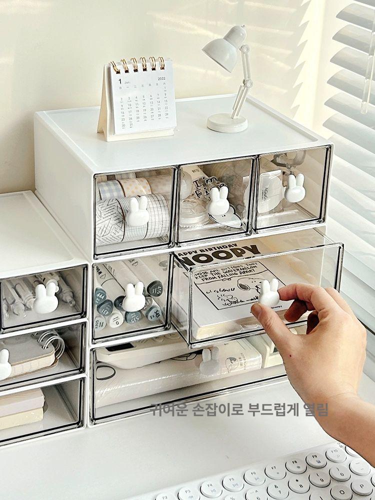토끼 수납함 손잡이 보관상자 리빙박스 수납박스 보관박스 정리함 사각 팬트리 - 상세 이미지 3