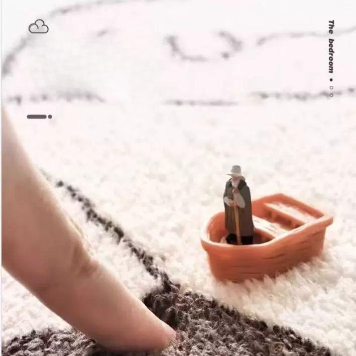 침대 거실 러그 사계절 극세사 카펫 매트 원형 직사각형 인테리어 깔개 방바닥 거실깔개 - 상세 이미지 2