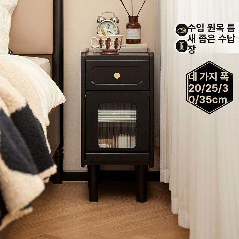 원목 좁은협탁 선반 침실 캐비닛 미니협탁 틈새장 서랍장 사이드 모던 슬림협탁 복도 - 상세 이미지 2