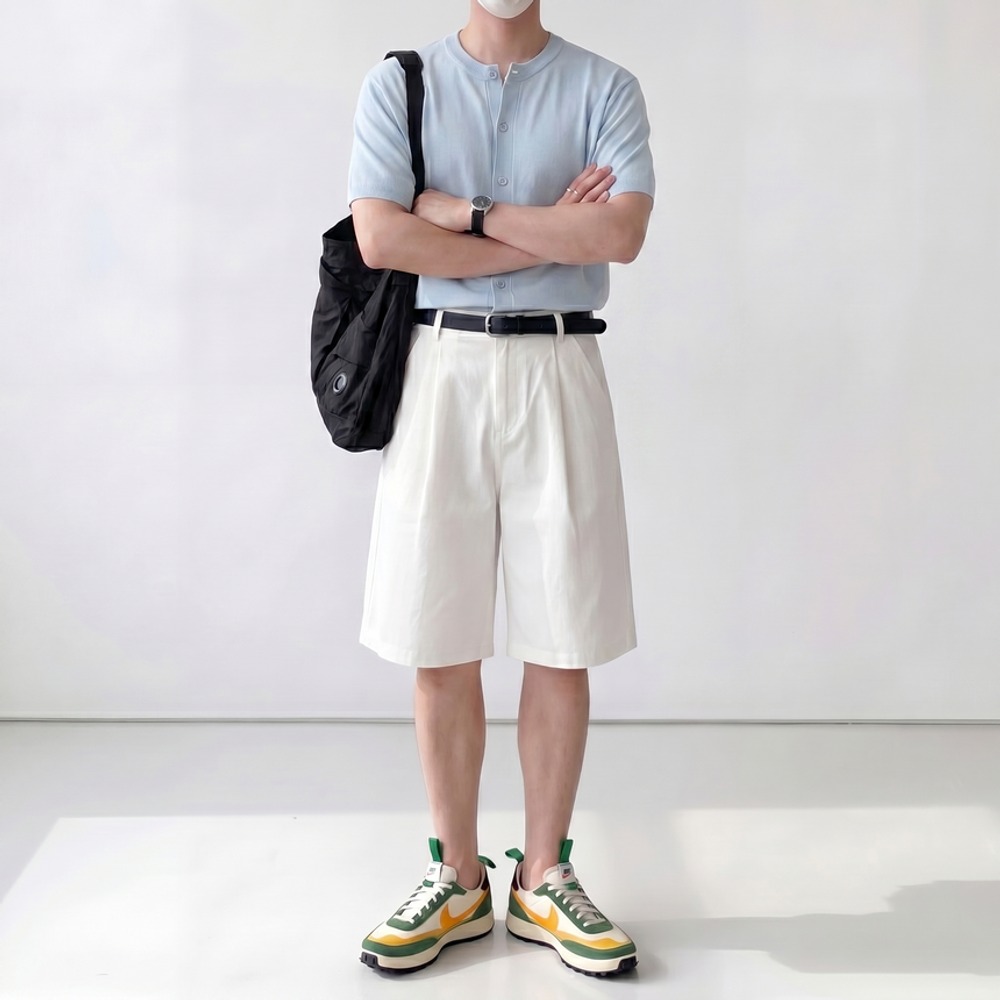 남자6부반바지 남자흰반바지 - 상세 이미지 2