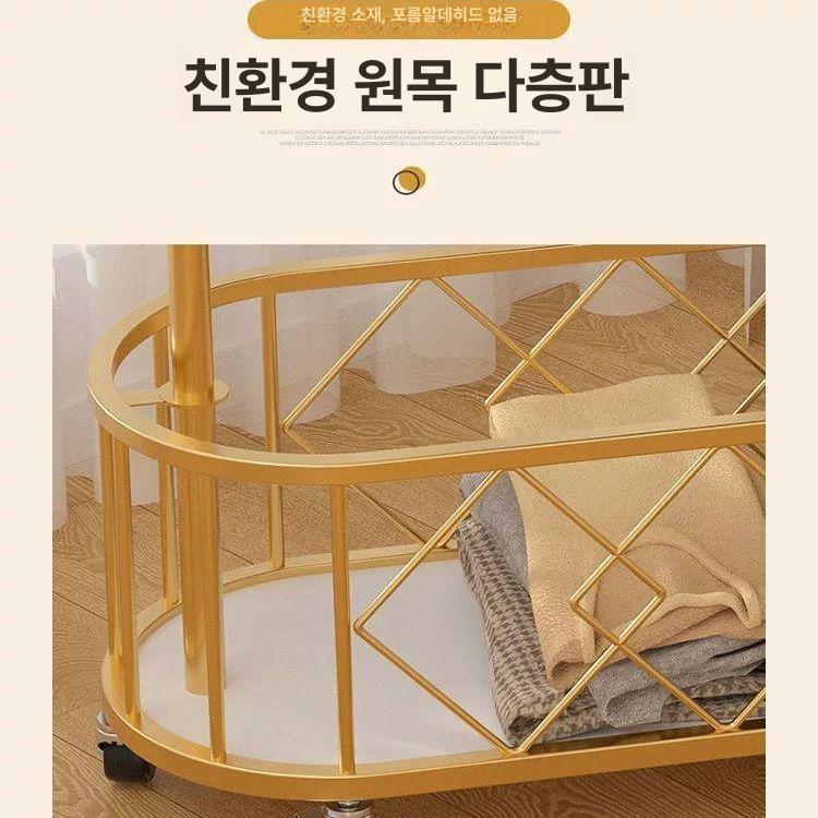 행거 전신거울옷걸이 이동식 가정용 인테리어 거실 회전식 미러 침실 북유럽 수납 - 상세 이미지 2