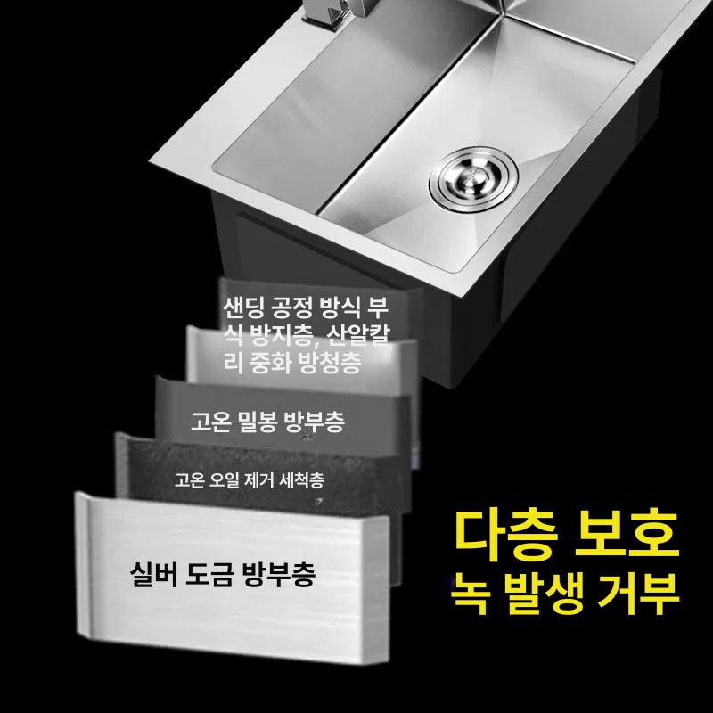스테인리스 개수대 간이주방 카페 업소용 보조 싱크볼 사무실 세척대 씽크대 조리대 - 상세 이미지 4