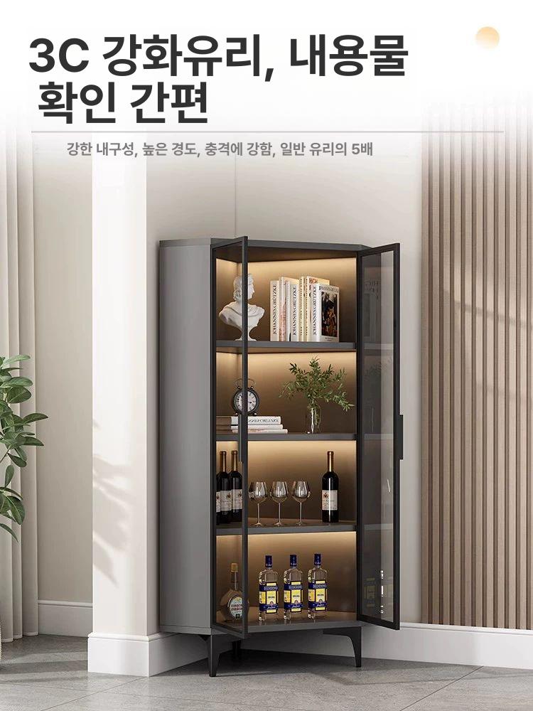 틈새 수납장 삼각형 북유럽 모서리 책장 캐비닛 공간활용 심플 코너장식장 구석장 - 상세 이미지 2