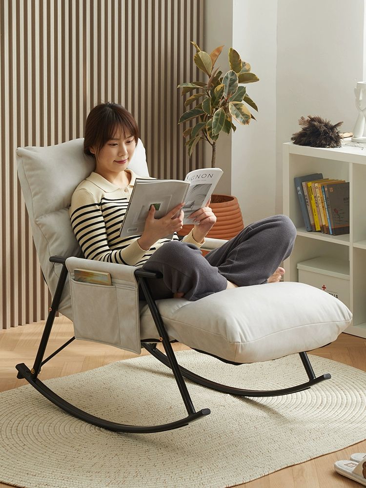 각도조절 접이식흔들의자 1인 안락 테라스 스윙체어 거실 등받이 라운지 편안한 - 상품 이미지