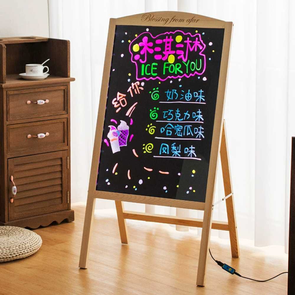 칠판 입간판 LED 조명 메뉴 카페 매장 제작 광고판 컬러 빛나는 홍보 전자 충전 앞 - 상세 이미지 2