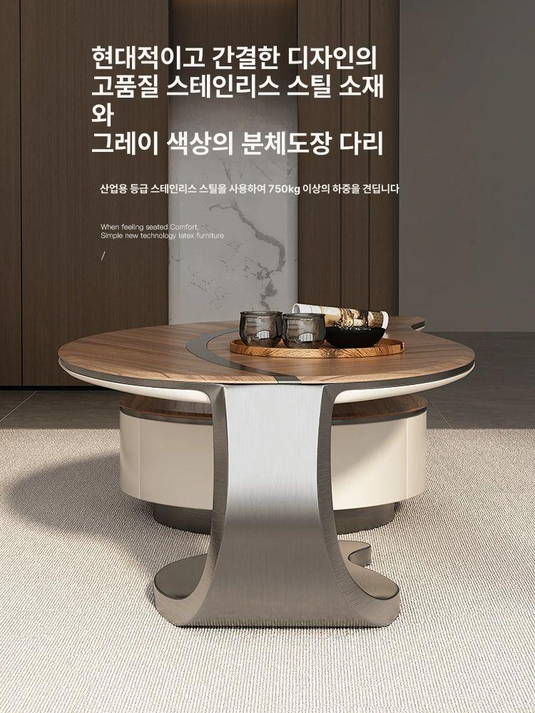 나뭇잎 좌탁 엔틱 좌식 북유럽 티타늄 쇼파 서랍 티테이블 좌식테이블 커피 소파 가구 - 상세 이미지 4