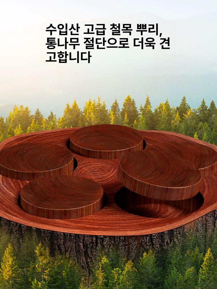 주방 원형도마 두께 캠핑 우드 원형 손잡이 캠핑용 감성 중식 나무도마 스테이크 통원목 - 상세 이미지 2