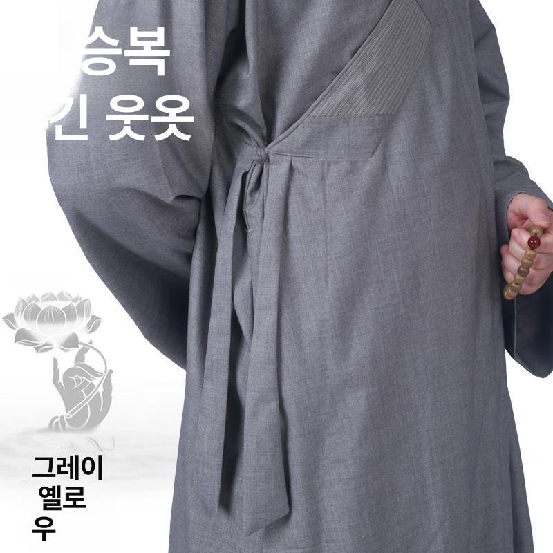 여름용 승려복 얇은 법복 남자 스님옷 절복 불교의상 템플 스테이 저고리 - 상세 이미지 3