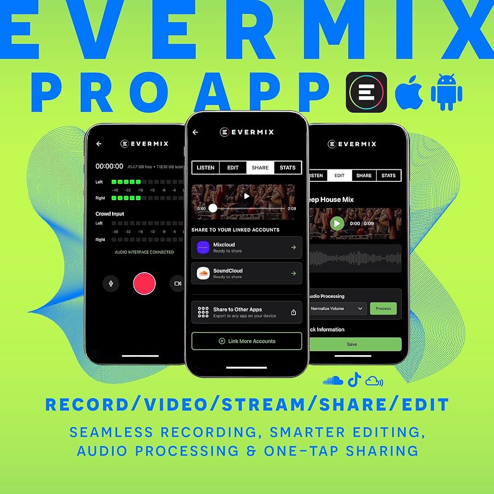 EvermixBox5 DJ 오디오 인터페이스 u2013 레코드 및 라이브스트림 세트, iOS Android 호환 - 상세 이미지 3