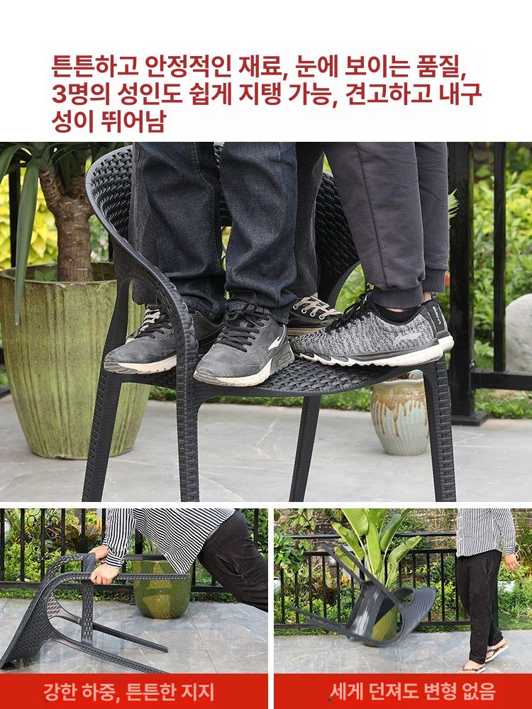 마당 카페 파라솔테이블 벤치 탁자 야외테이블세트 피크닉 야외용테이블 원형 베란다 - 상세 이미지 2
