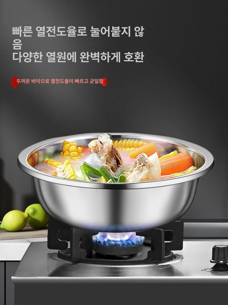 대용량 대야 냄비 김장용 양푼 다라이 절임통 스텐 대형 다용도 - 상세 이미지 4