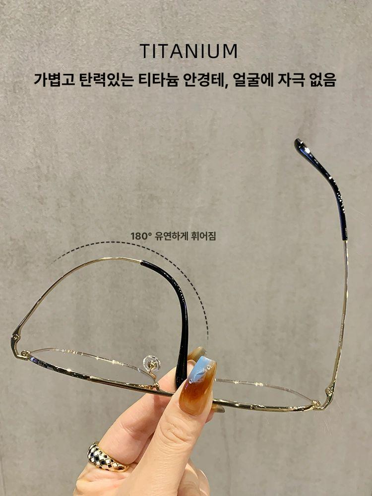 티타늄 빅사이즈 안경테 160mm 초경량 갈색 블루라이트차단 무도수 남성용 이미지 8