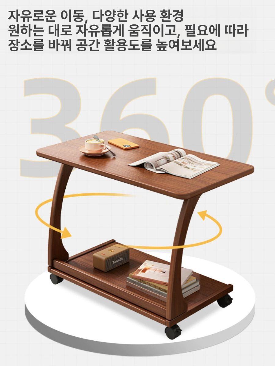 거실 보조테이블 사이드테이블 바퀴달린테이블 높낮이조절테이블 이동식협탁 틈새 - 상세 이미지 4