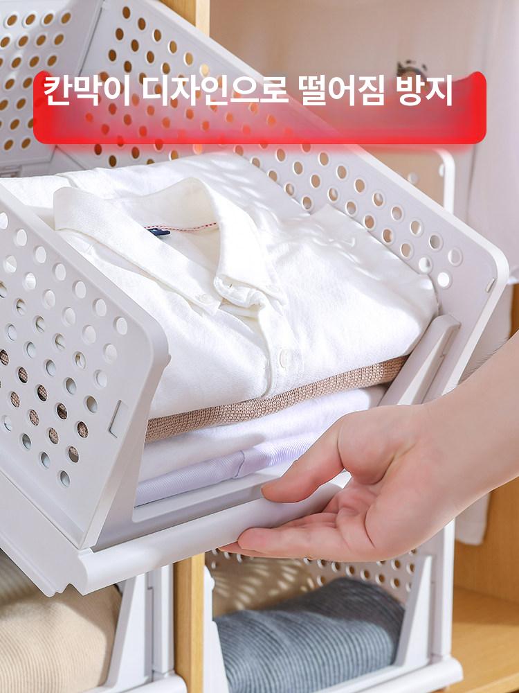주방 서랍식 수납바구니 분리대 휴대용 바퀴 이동식 철제 접이식 선반 정리함 - 상세 이미지 4
