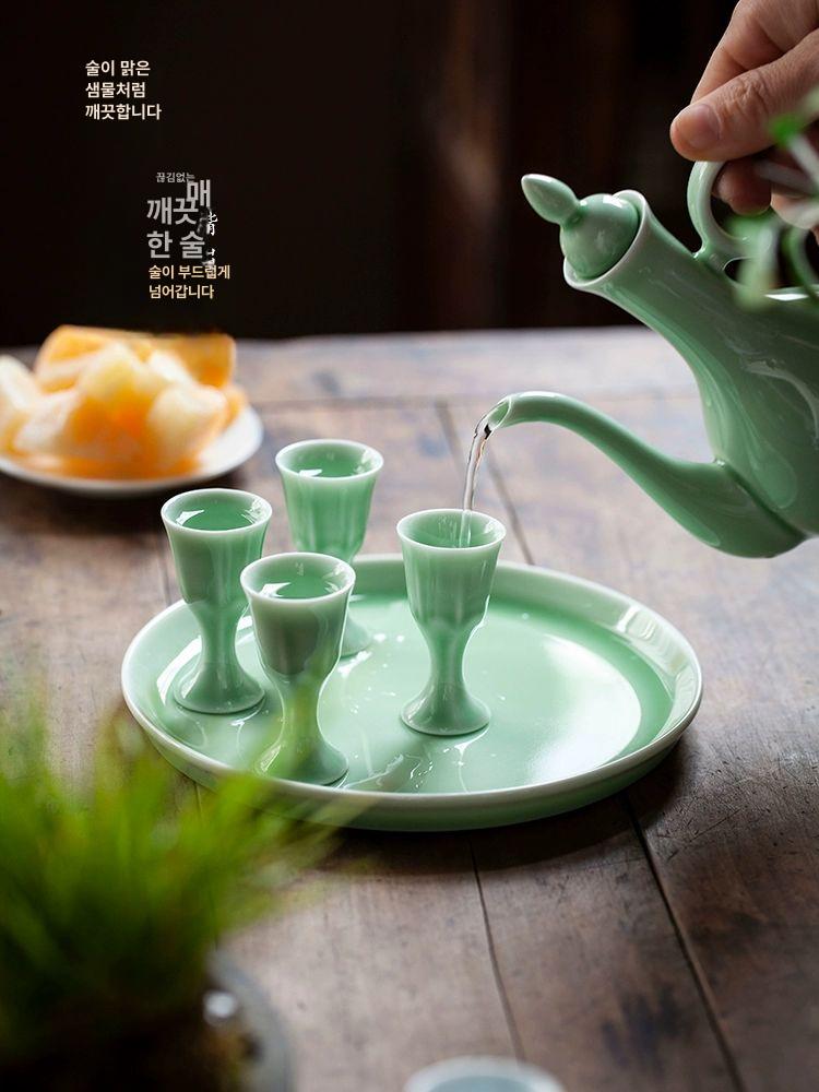 분주기 고량주잔 청자 백자 고급 술잔세트 중국술잔 전통술잔 선물세트 백주잔 다기 - 상세 이미지 2