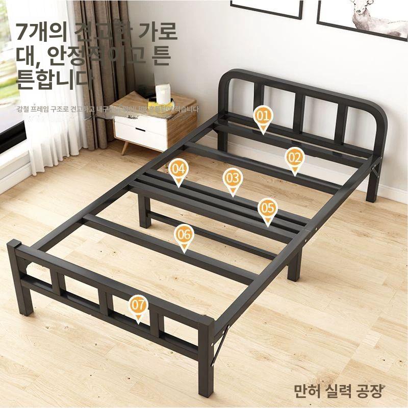 접이식 침대프레임 싱글 1인용 좁은방 기숙사 원룸 수납침대 철제 간편조립 - 상세 이미지 3