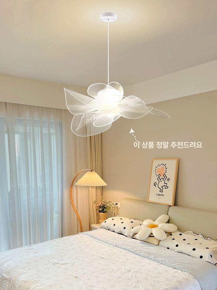 플라워 조명 화이트 디자인 엔틱 무드등 인테리어 거실 램프 샹들리에 천장등 레트로 - 상세 이미지 2