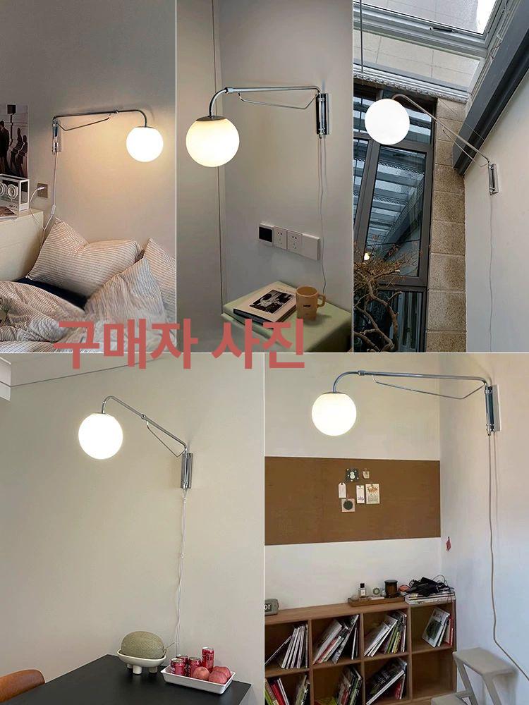 벽램프 노르딕 인테리어 벽조명 간접 따뜻 화장실 스팟 곡선 - 상세 이미지 4