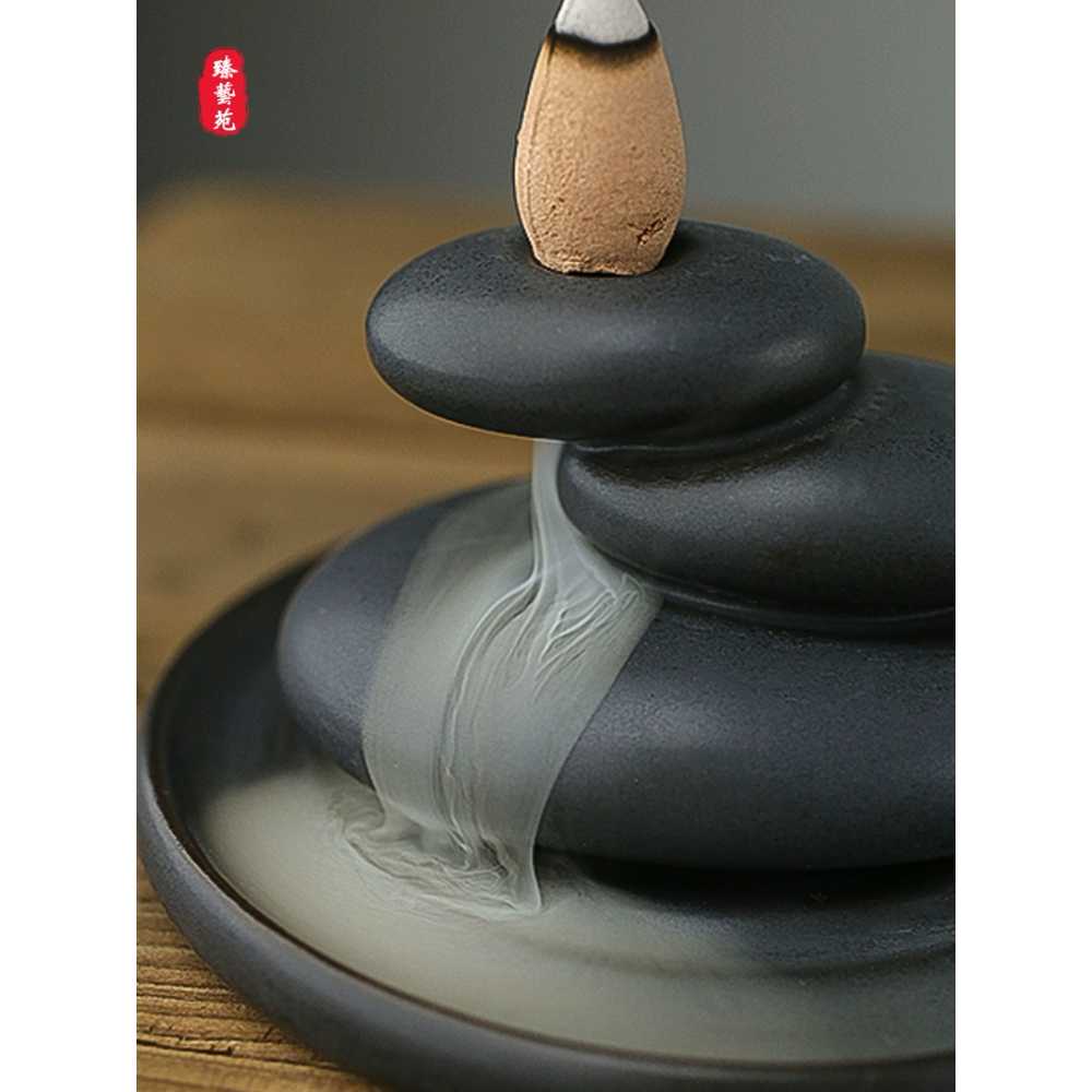 향받침대 향홀더 향스틱 장식품 아로마 조약돌 모양 촛대 피우기 향꽂이 뱃사공 - 상세 이미지 4