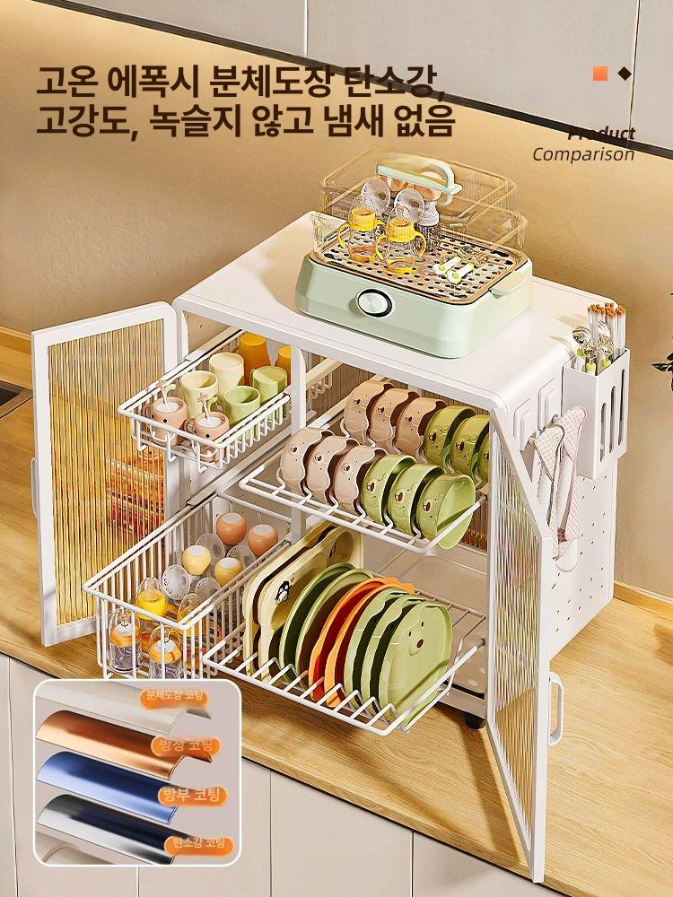 컵 접시건조대 그릇정리대 싱크대 접시정리대 그릇건조대 식기거치대 보관함 물받이 - 상세 이미지 4