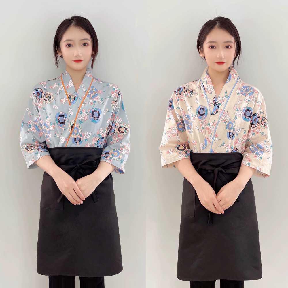 쉐프 린넨 조리복 횟집 기모노 일식유니폼 식당 일식작업복 중식 요리사복 스시집 - 상세 이미지 5
