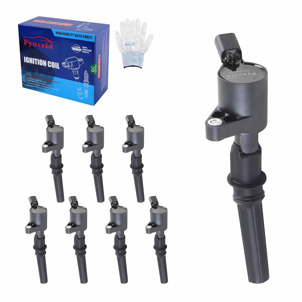포드 링컨 머큐리 4.6L 5.4L V8 교체용 1L2U12029AA I2LU-12A388-AA(DG508)용 DG508 커브드 부트 점화 코일 및 SP479 스파크 플러그 팩 - 상품 이미지